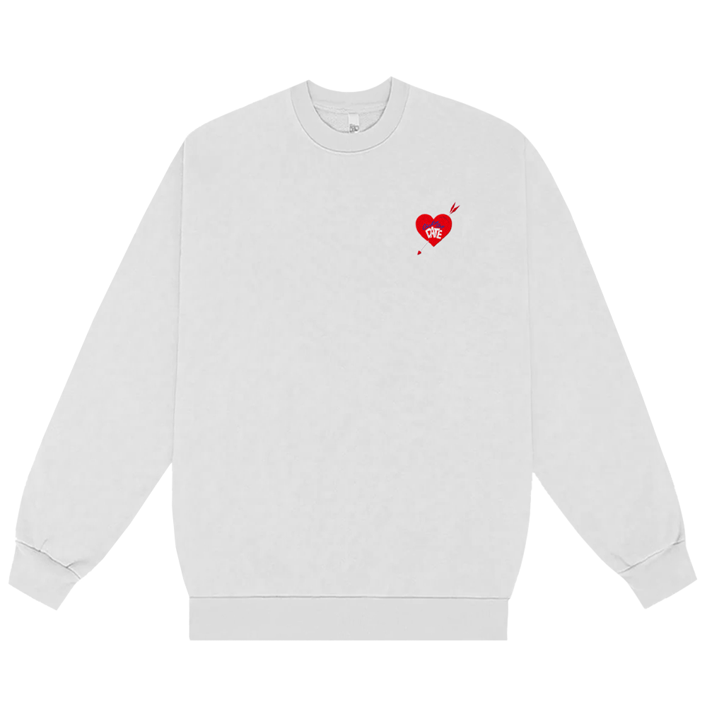 Chicken Shop Date Heart Sweatshirt White