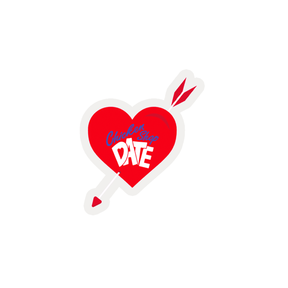 Chicken Shop Date Heart Logo Sticker